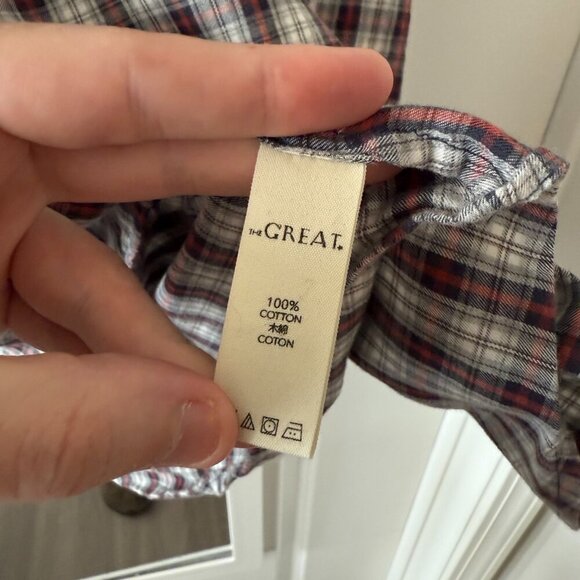 The Great Long Sleeve Blouse Size 2 Color Red Grey - Picture 3 of 4